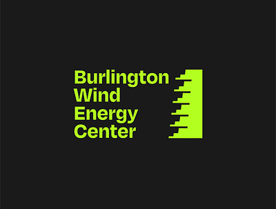 Burlington Wind Energy Center Logo branding clean energy green logo minimal modern negative space renewable sustainable wind wing