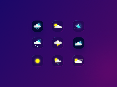 Weather Icons app design graphic design icon icons illustration mobile mobile design ui ui design weather icon