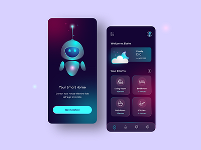 Smart Home : Dark Mode App app design graphic design icon illustration mobile mobile design ui ui design visual visual design
