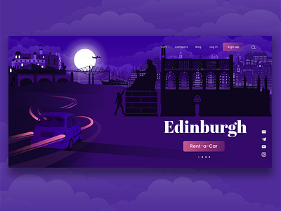 Silhouette background for the first screen of the site. background banner city design edinburgh graphic design illustration landing page page silhouette vector website