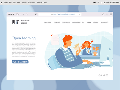 Иллюстрация для страницы сайта MIT adobe cartoon graphic design illustration landing page vector