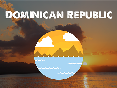 Dominican Republic Logo dominican logo mountains republic sunset