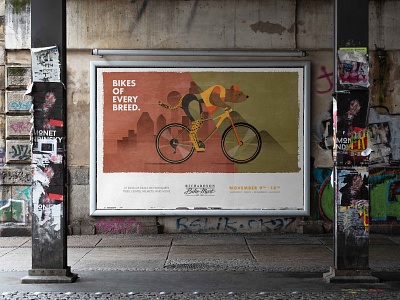 Richardson Bike Mart Poster animal brand branding character design draw illustration poster print typography vector