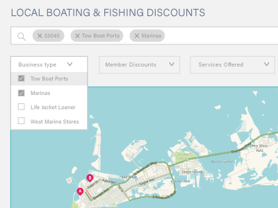 Search boating discount filter fishing search uxui design visual design