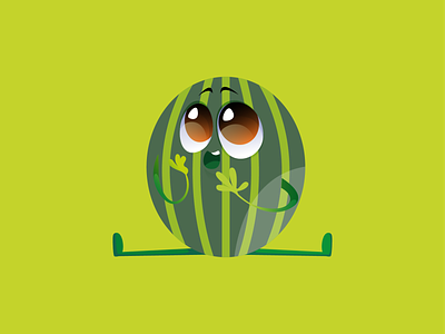 Surprised watermelon design graphic design illustration vector