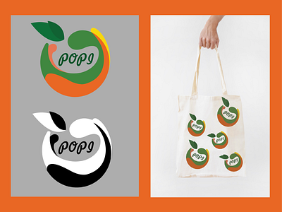 Logo Popi - Fruit juice branding design graphic design