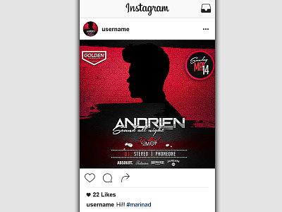 Flyer for Instagram club dj design dj template flyer