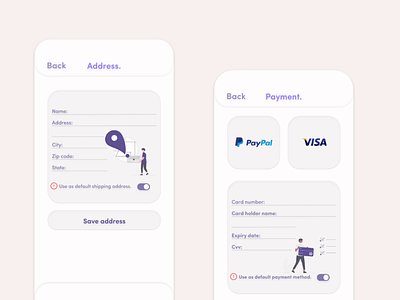 Address and payment sections