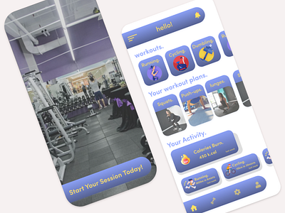 Fitness App UI UX Design 3d animation branding design graphic design illustration logo motion graphics ui vector