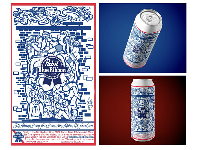All Together Now - PBR 2022 beer can beverage branding competition custom design graphic design illustration product design vector