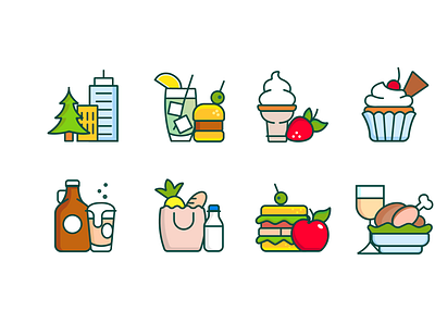 Food icons design graphic design icon icons illustration vector