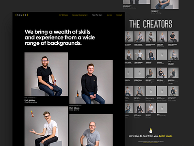 Meet The Team colour concept grid minimal typography website
