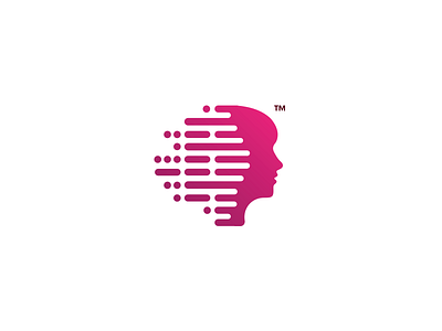 The Mind abstract branding design logo mind pink signal