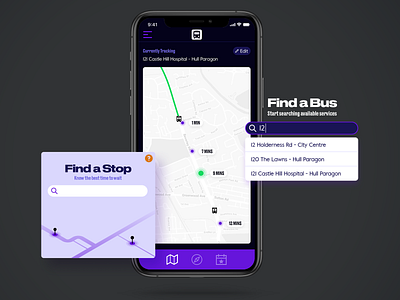 Bus Tracker App app bus ios app design minimal tracker