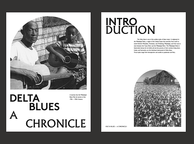 Mississippi Blues - A chronicle. Cover design grid illustration layout logo minimal poster type website