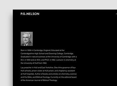 P.G Nelson — About design grid illustration layout logo minimal poster type ui website