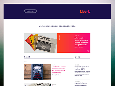 Inspiration blog blog branded design inspiration layout minimal motiv posts website