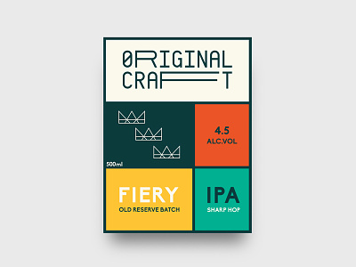 Fiery IPA beer brew colour craft ipa label logo pastel