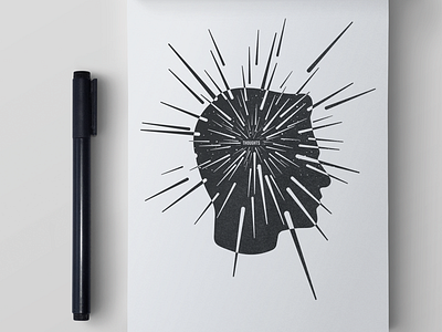 Thoughts black drawing illustration layout pen stars thoughts type