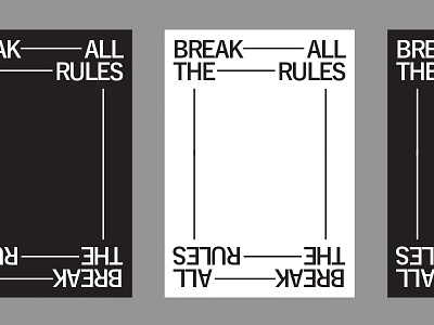 Break all the rules art break design grid layout line minimal osaka poster swiss typography