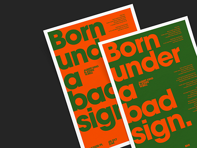 Albert King—1967 avante bad born design garde layout poster sign under unigrid