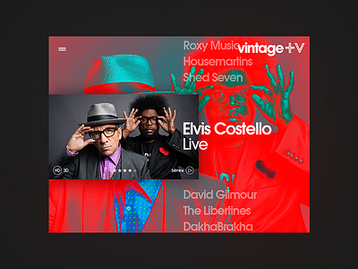 Vintagetv channel. concept design elvis layout music touch tv ui ux