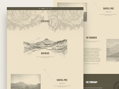 Three Peaks design grid layout minimal mockup three peaks website