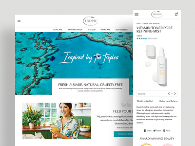Tropic Skincare ecommerce layout minimal shopify skincare website