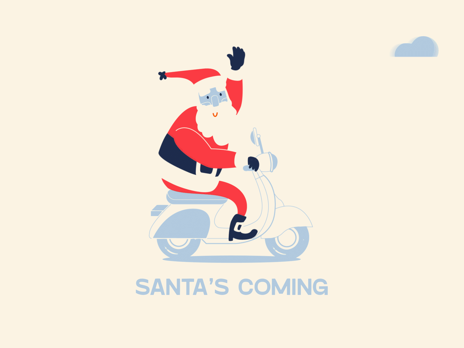 Santa's Coming 2020 animation christmas gif santa vespa