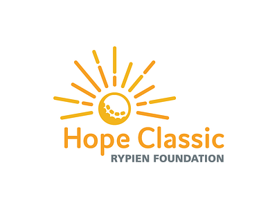 Rypien Foundation Hope Classic Logo - Sun charity event golf golf logo golfing logo orange shield shine sun tournament