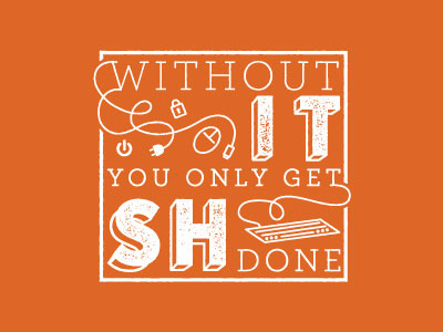 without IT... hubspot illustration pun tech typography