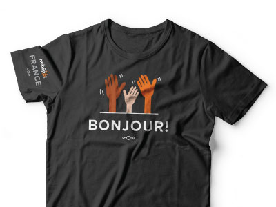 HubSpot International Shirt france french hands hubspot illustration tshirt