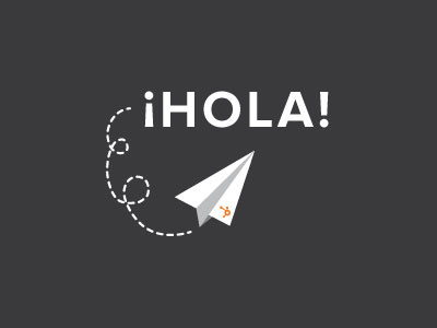 Hola! airplane hubspot illustration logo spanish typography