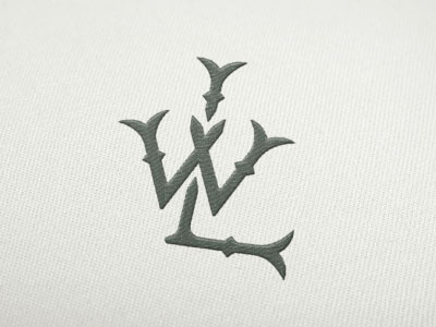 WL Monogram bifurcated colonial hand lettering monogram serif