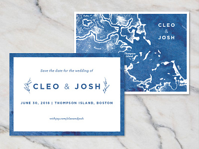 Island Wedding Save the Date boston invitation map save the date watercolor wedding