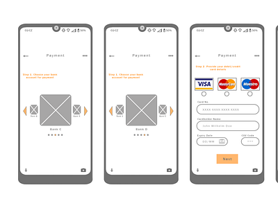 Lo-Fi Prototype of Mobile Bank Payment Flow - Part 1