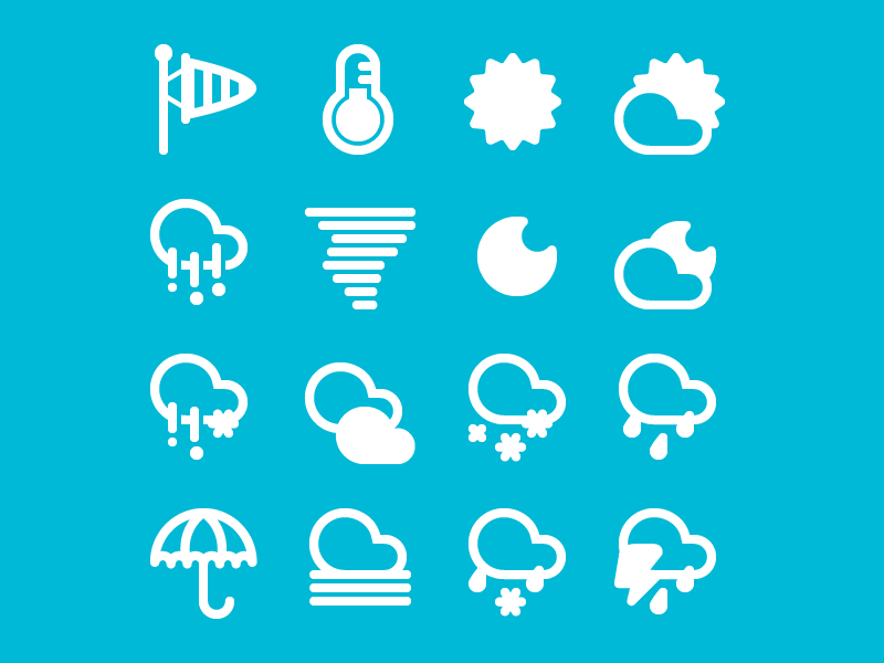 Weather vector pictograms cloud flat icon icons pictogram sun vector weather