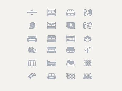 Spim.ru Pictograms bed e commerce flat icons mattress pictogram pillow textile