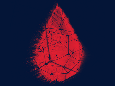 Abstract Duotone Experiment abstract duotone neuronal red teardrop