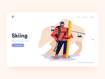 Skiing Landing Page clean landing page design skiing