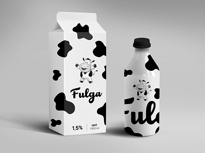 Fulga minimal milk packaging clean milk minimal package design