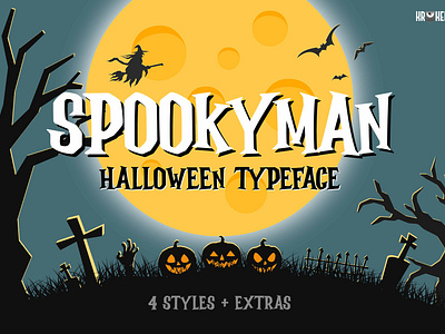 Spookyman - Halloween + Extras Typeface