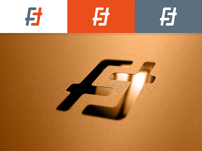 S+T Monogram grey icon letters logo orange st stmonogram