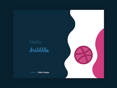 Hello, Dribbble! blue burzo curves debut design space