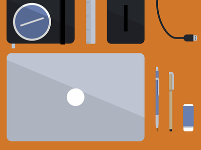 Tools of the Day flat illustration vector
