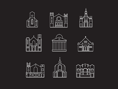 Church Symbols first shot illustration lines linework oklahoma city symbols