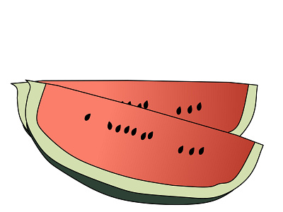 a vector illustration of a split watermelon