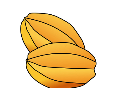 a vector illustration of 2 star fruit on an isolated background