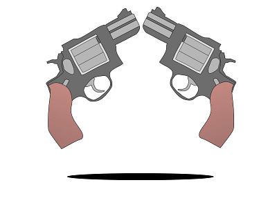 a vector illustration of 2 guns facing each other on a white bac gun illustration image object vector white background