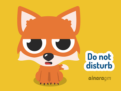 Do not disturb disturb fox illustration sticker